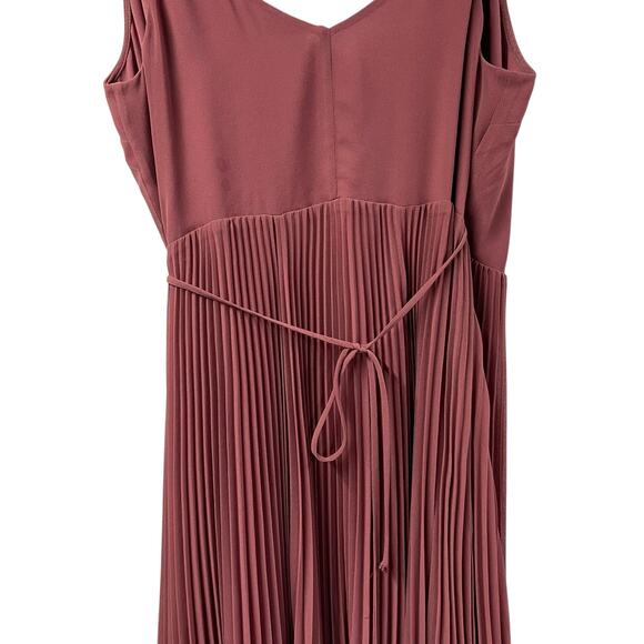 Wilfred pleated midi dress spaghetti strap wrap medium dusty rose Aritzia - Picture 6 of 7